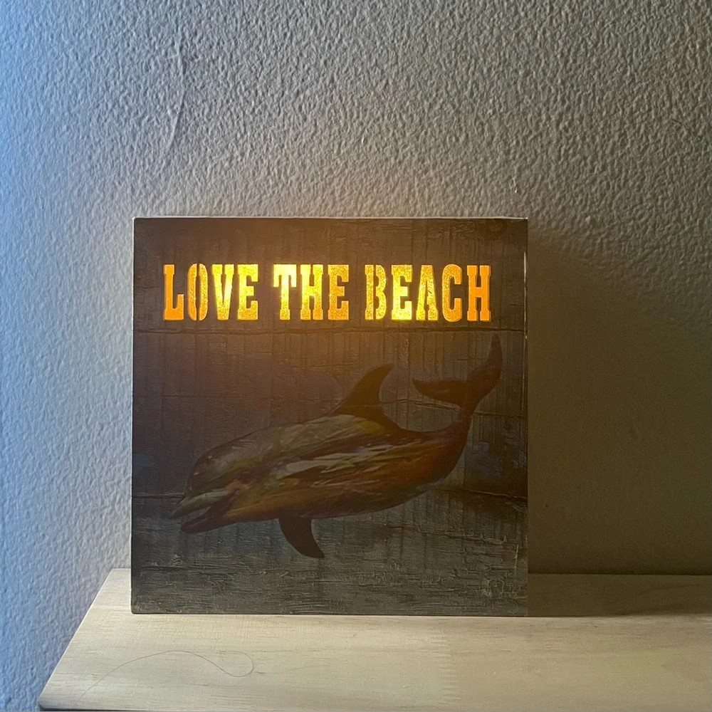Wall Decor Led Box Dolphin Love The Beach Night Light